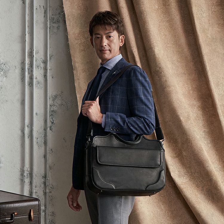 トライオン ビジネスバッグ 2WAYブリーフケース（日本製グラブレザー）