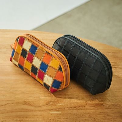 トライオン 革財布 レザーミニポーチ　マルチカラー
